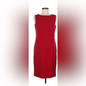 Theory red wool sleeveless sheath dress size 12